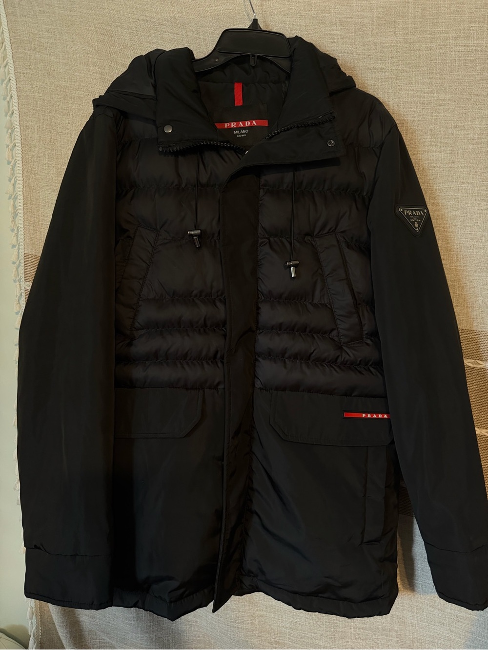 Men’s Prada Black Quilted Puffer Parka size XL